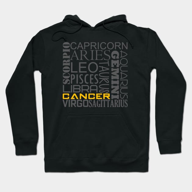 Cancer Zodiac Montage Hoodie by inotyler